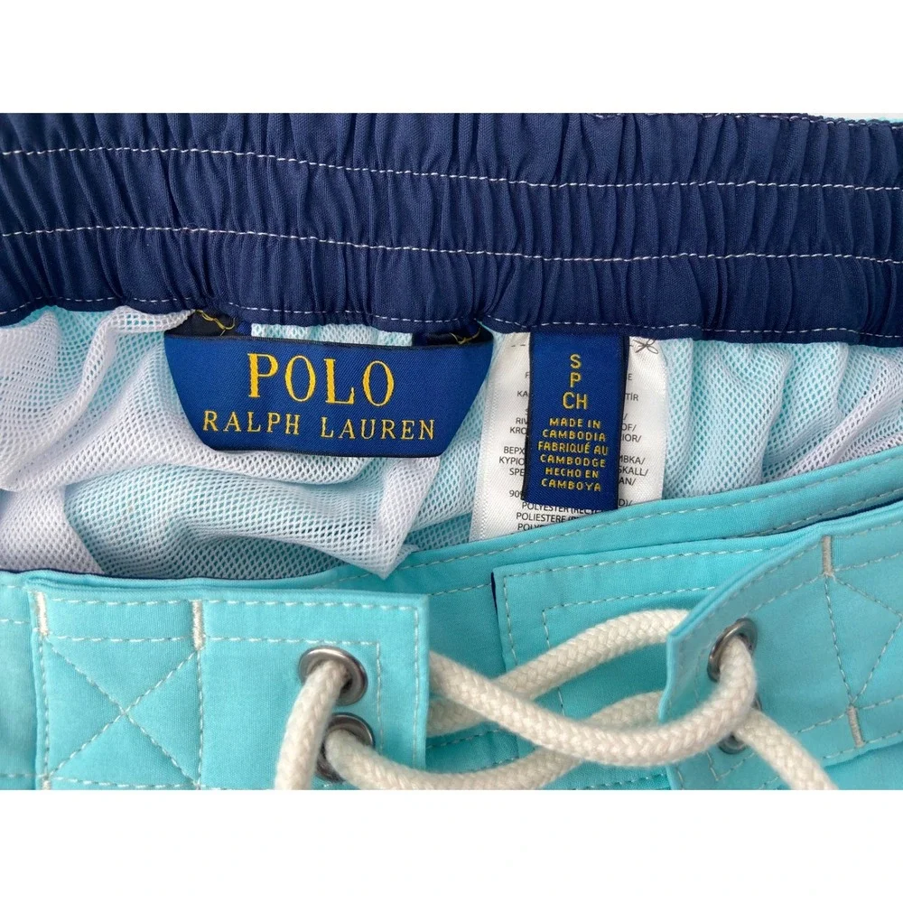 Polo Ralph Lauren Swim Trunks Mens Small Blue Core Replen Preppy Boardshort Surf